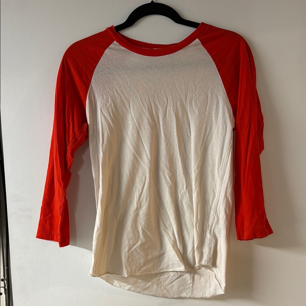 AMO Red and White Crew Neck Shirt